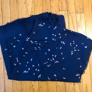 Navy and cream bird print scarf